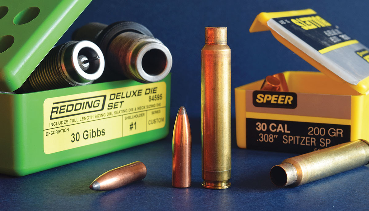 The 30 Gibbs handily outperforms the 30-06 with heavy bullets. The 03A3 lets you “seat them out.”